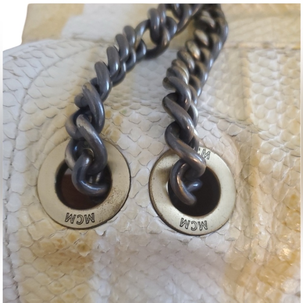 Rare Mcm Yellow Python Snakeskin Messenger Bag - image 7